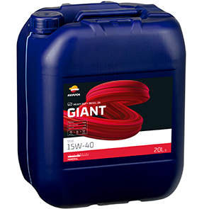 Envase lubricante Repsol para vehículos pesados de la gama GIANT.